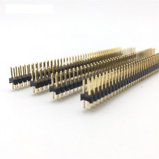 Double Row Male 2X40 Copper Pin Header Strip Gold Plated