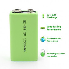 9V 1200mAh Ni-MH rechargeable battery