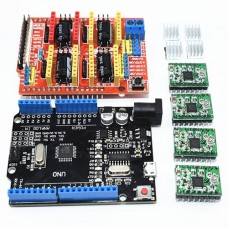 CNC Shield + 4 x A4988 Stepper Motor Driver with Heat Sink + UNO R3